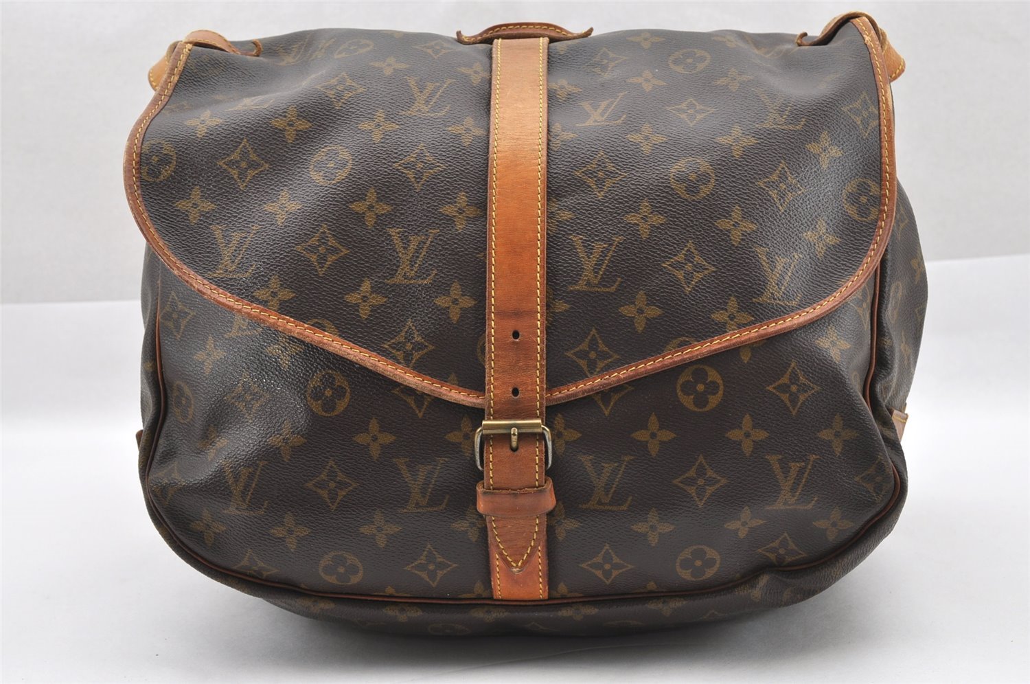 Authentic Louis Vuitton Monogram Saumur 35 Shoulder Cross Bag M42254 LV 2945I