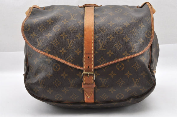 Authentic Louis Vuitton Monogram Saumur 35 Shoulder Cross Bag M42254 LV 2945I