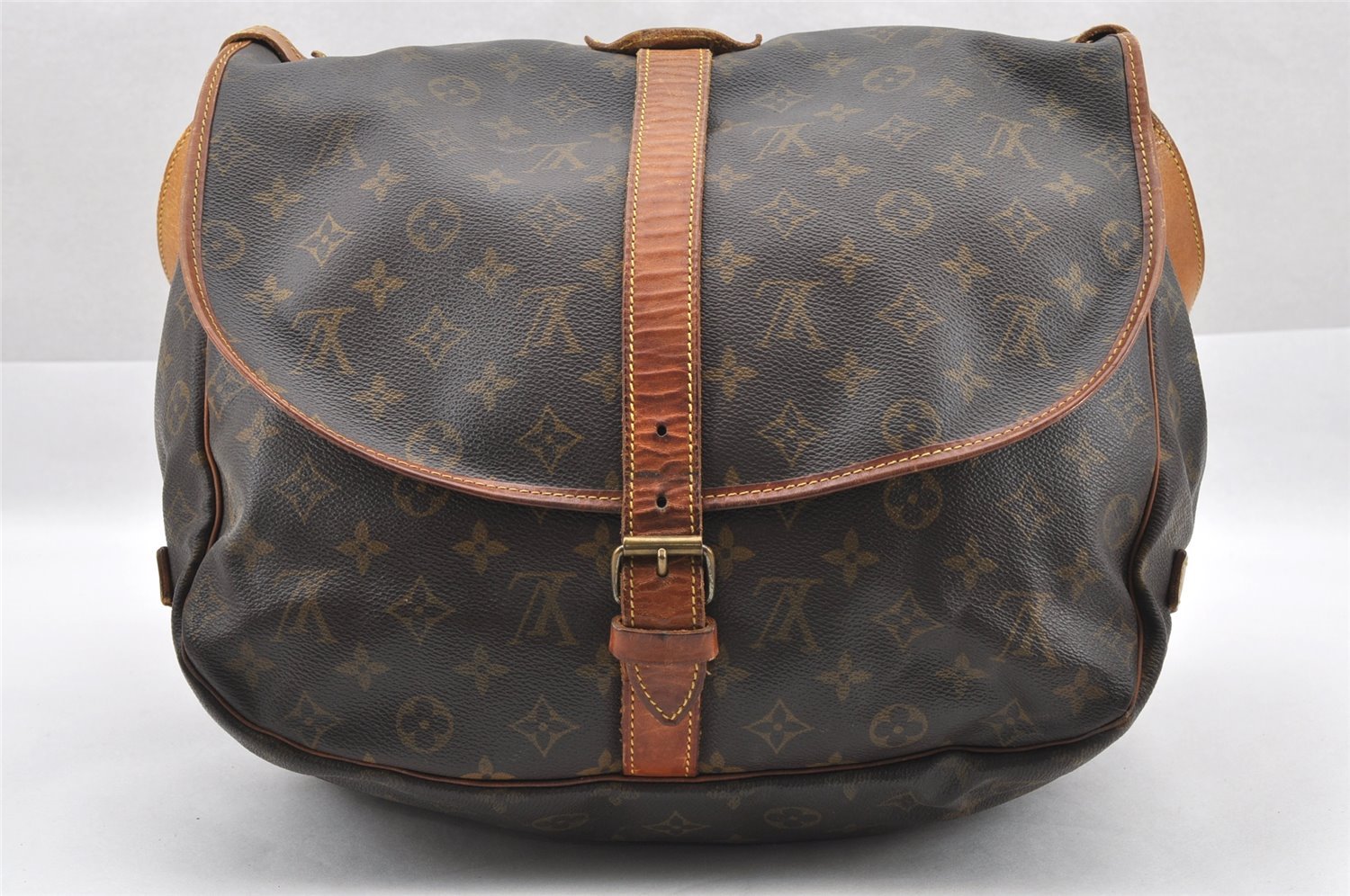 Authentic Louis Vuitton Monogram Saumur 35 Shoulder Cross Bag M42254 LV 2945I