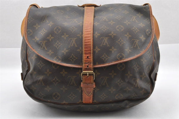 Authentic Louis Vuitton Monogram Saumur 35 Shoulder Cross Bag M42254 LV 2945I