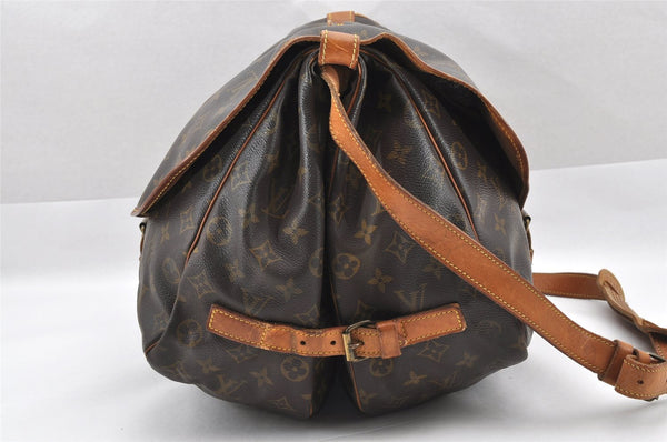 Authentic Louis Vuitton Monogram Saumur 35 Shoulder Cross Bag M42254 LV 2945I
