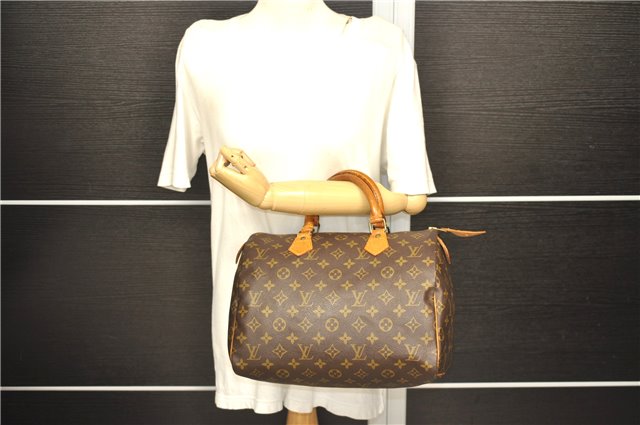 Authentic Louis Vuitton Monogram Speedy 30 Hand Bag M41526 LV 2948D