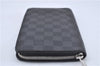 Authentic Louis Vuitton Damier Graphite Zippy Organizer Wallet N63077 LV 2948F