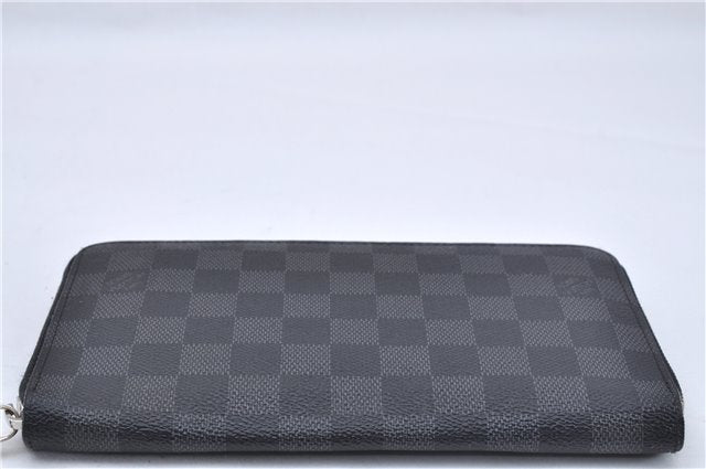 Authentic Louis Vuitton Damier Graphite Zippy Organizer Wallet N63077 LV 2948F