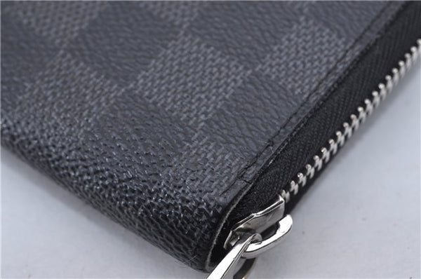 Authentic Louis Vuitton Damier Graphite Zippy Organizer Wallet N63077 LV 2948F