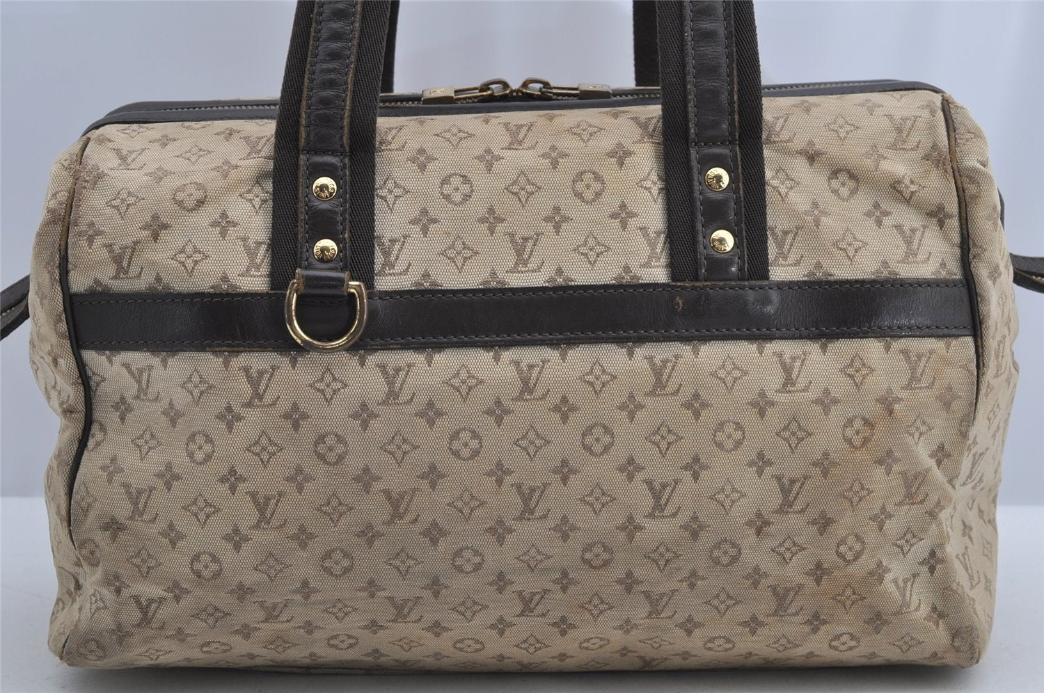 Auth Louis Vuitton Monogram Mini Josephine GM Hand Bag M92310 Khaki Beige 2949I