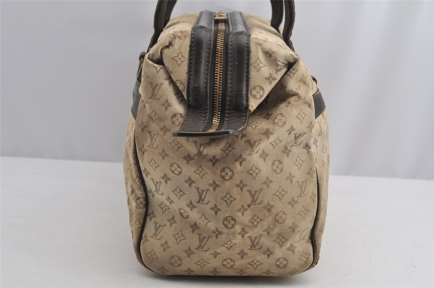 Auth Louis Vuitton Monogram Mini Josephine GM Hand Bag M92310 Khaki Beige 2949I