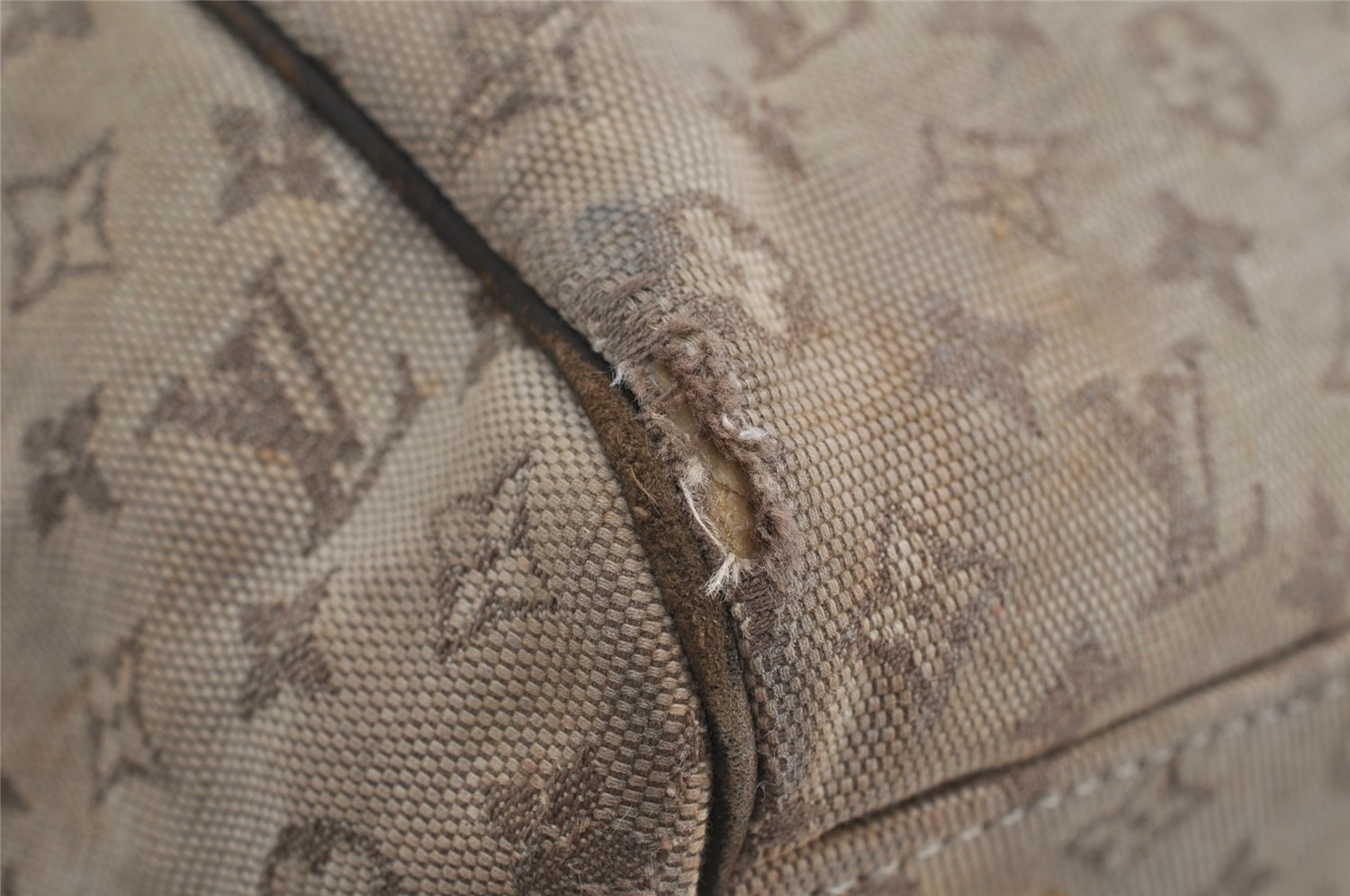 Auth Louis Vuitton Monogram Mini Josephine GM Hand Bag M92310 Khaki Beige 2949I