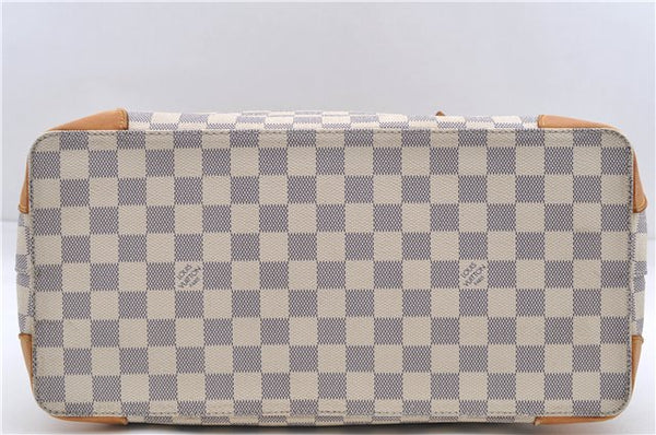 Authentic Louis Vuitton Damier Azur Hampstead MM Shoulder Tote Bag N51206 2950E