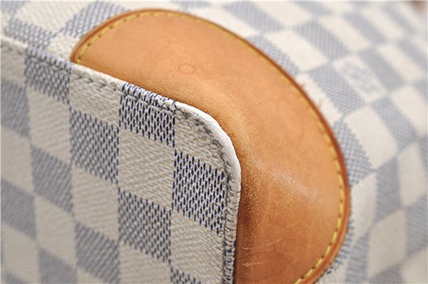 Authentic Louis Vuitton Damier Azur Hampstead MM Shoulder Tote Bag N51206 2950E