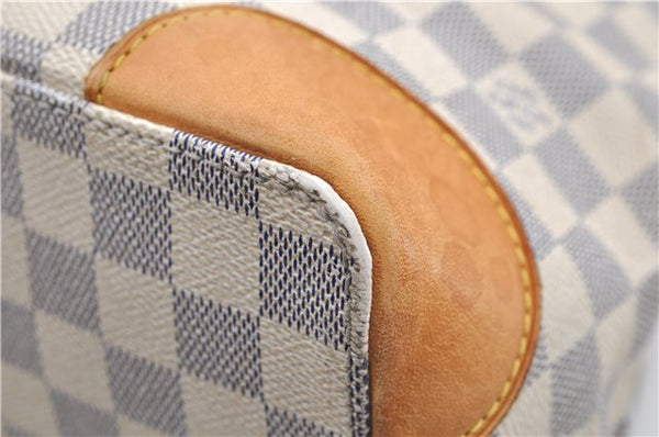 Authentic Louis Vuitton Damier Azur Hampstead MM Shoulder Tote Bag N51206 2950E