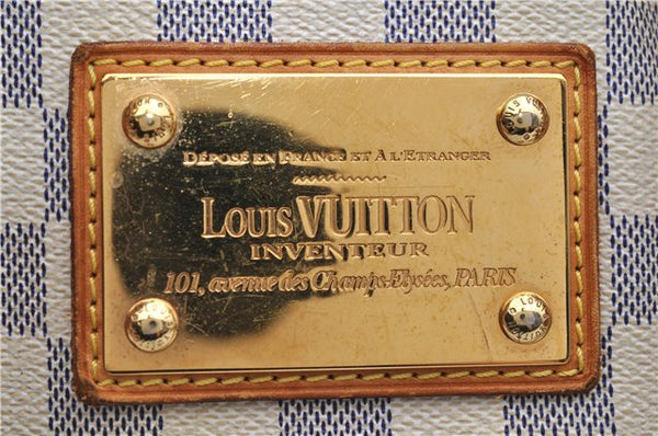Authentic Louis Vuitton Damier Azur Hampstead MM Shoulder Tote Bag N51206 2950E