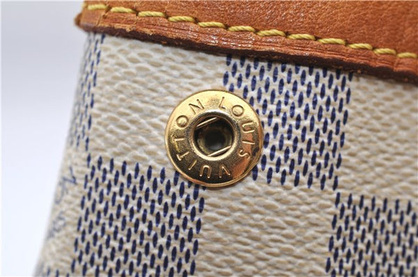 Authentic Louis Vuitton Damier Azur Hampstead MM Shoulder Tote Bag N51206 2950E