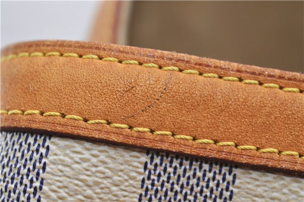 Authentic Louis Vuitton Damier Azur Hampstead MM Shoulder Tote Bag N51206 2950E