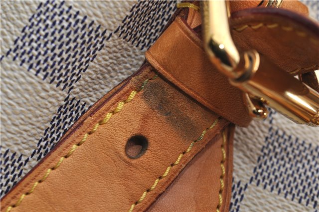 Authentic Louis Vuitton Damier Azur Hampstead MM Shoulder Tote Bag N51206 2950E