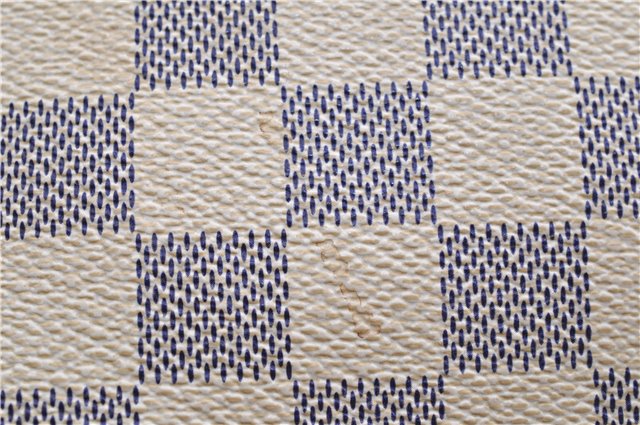 Authentic Louis Vuitton Damier Azur Hampstead MM Shoulder Tote Bag N51206 2950E