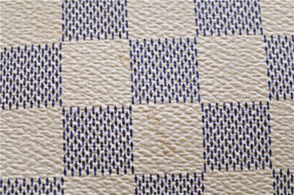 Authentic Louis Vuitton Damier Azur Hampstead MM Shoulder Tote Bag N51206 2950E