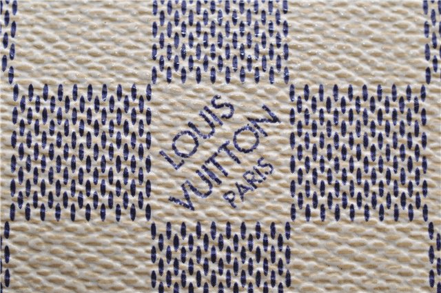 Authentic Louis Vuitton Damier Azur Hampstead MM Shoulder Tote Bag N51206 2950E