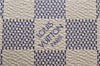 Authentic Louis Vuitton Damier Azur Hampstead MM Shoulder Tote Bag N51206 2950E