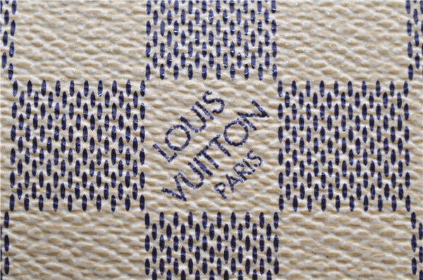 Authentic Louis Vuitton Damier Azur Hampstead MM Shoulder Tote Bag N51206 2950E