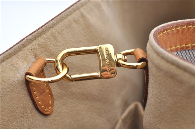 Authentic Louis Vuitton Damier Azur Hampstead MM Shoulder Tote Bag N51206 2950E