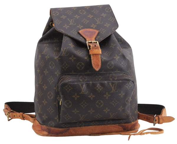 Authentic Louis Vuitton Monogram Montsouris GM Backpack M51135 LV 2951E
