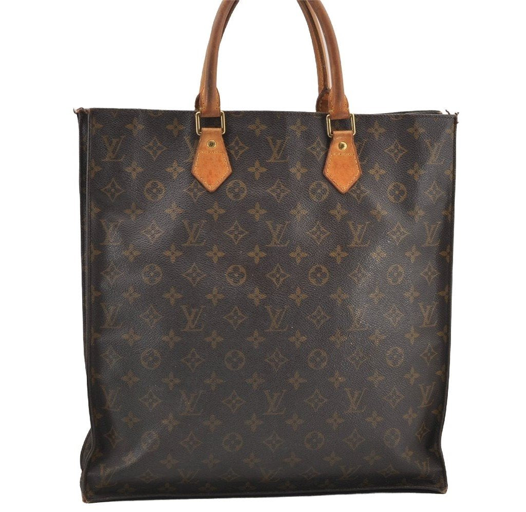 Authentic Louis Vuitton Monogram Sac Plat Hand Tote Bag M51140 LV 2951I