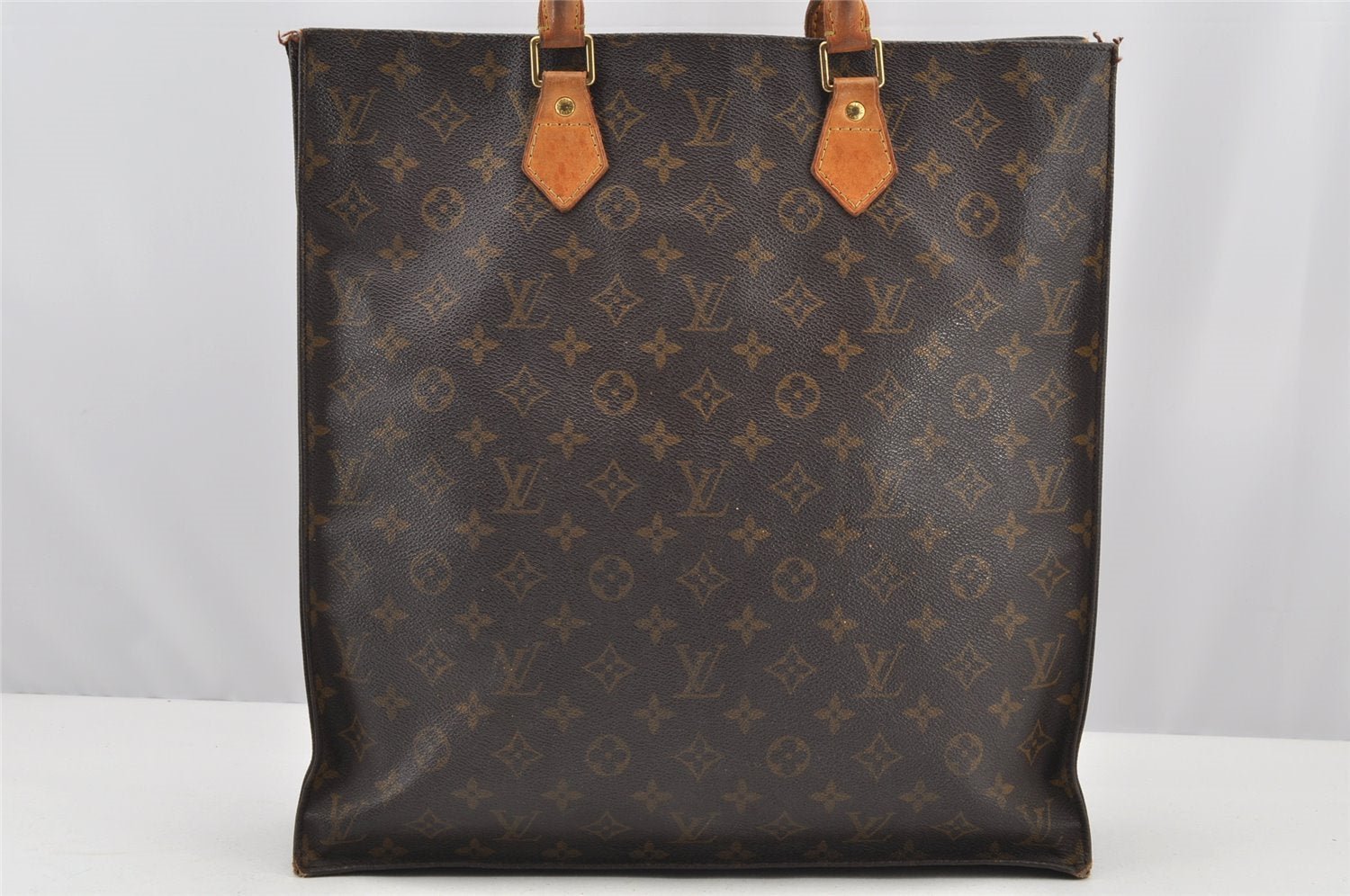 Authentic Louis Vuitton Monogram Sac Plat Hand Tote Bag M51140 LV 2951I