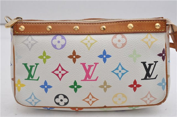 Louis Vuitton Monogram Multicolor Pochette Accessoires Pouch M92649 White 2953F