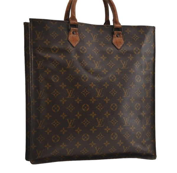 Authentic Louis Vuitton Monogram Sac Plat Hand Tote Bag Old Model LV 2953I