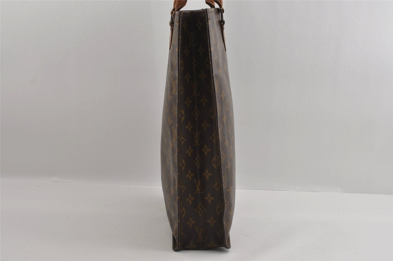 Authentic Louis Vuitton Monogram Sac Plat Hand Tote Bag Old Model LV 2953I