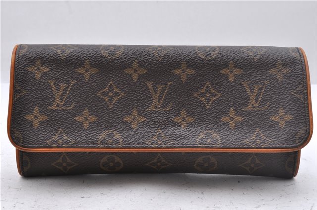 Authentic Louis Vuitton Monogram Pochette Twin GM Shoulder Bag M51852 LV 2955D