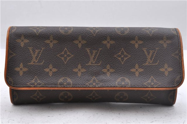 Authentic Louis Vuitton Monogram Pochette Twin GM Shoulder Bag M51852 LV 2955D