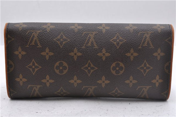 Authentic Louis Vuitton Monogram Pochette Twin GM Shoulder Bag M51852 LV 2955D