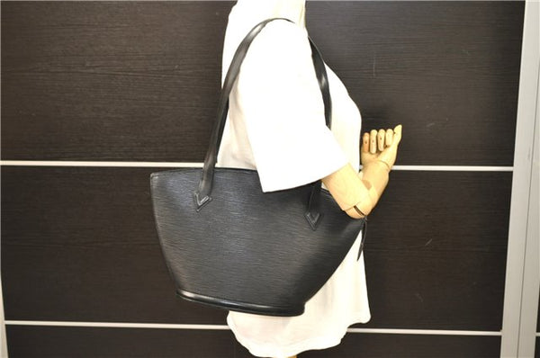 Authentic Louis Vuitton Epi Saint Jacques Poignet Long Shoulder Bag Black 2956E