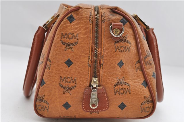 Authentic MCM Visetos Leather Vintage 2Way Shoulder Hand Bag Purse Brown 2957E