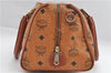 Authentic MCM Visetos Leather Vintage 2Way Shoulder Hand Bag Purse Brown 2957E