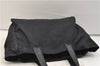 Authentic CHANEL New Travel Line Shoulder Tote Bag Nylon Leather Black 2958E