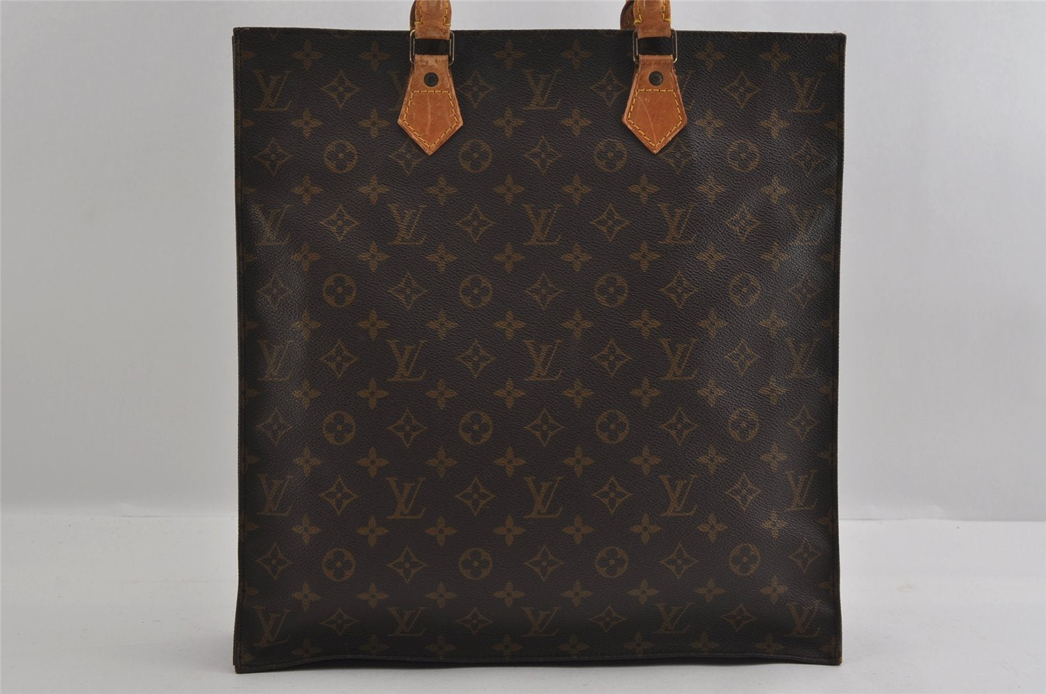 Authentic Louis Vuitton Monogram Sac Plat Hand Tote Bag M51140 LV Junk 2959I