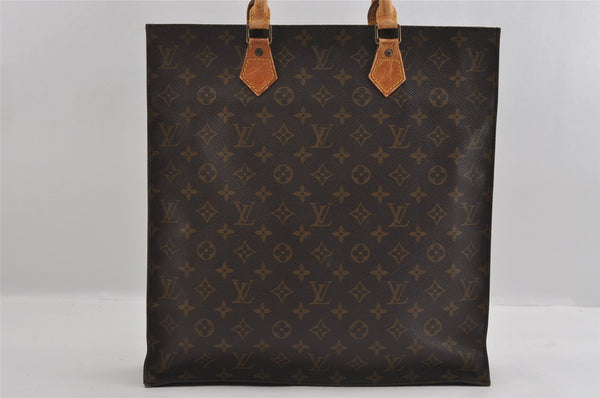 Authentic Louis Vuitton Monogram Sac Plat Hand Tote Bag M51140 LV Junk 2959I