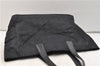 Authentic CHANEL New Travel Line Shoulder Tote Bag Nylon Leather Black 2961E