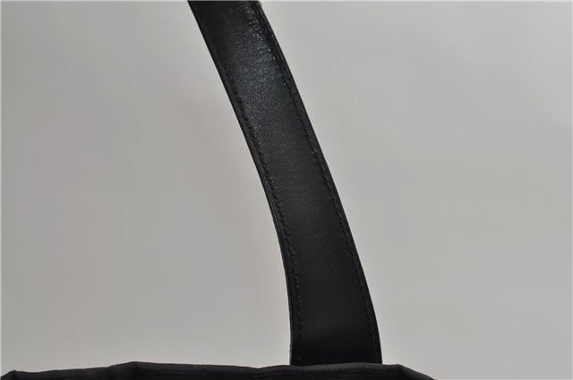 Authentic CHANEL New Travel Line Shoulder Tote Bag Nylon Leather Black 2961E