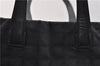 Authentic CHANEL New Travel Line Shoulder Tote Bag Nylon Leather Black 2961E