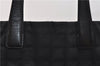 Authentic CHANEL New Travel Line Shoulder Tote Bag Nylon Leather Black 2961E