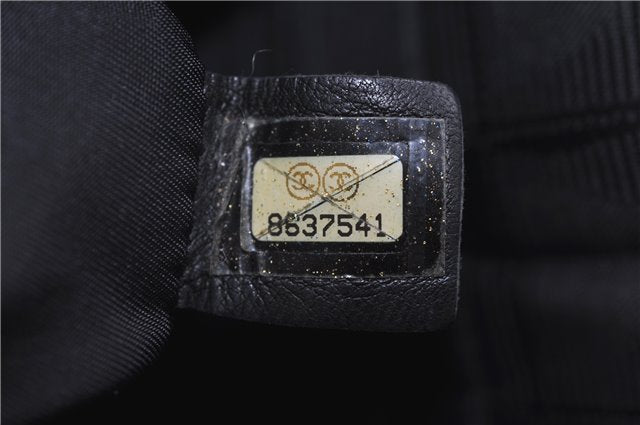 Authentic CHANEL New Travel Line Shoulder Tote Bag Nylon Leather Black 2961E