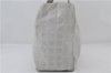 Authentic CHANEL New Travel Line Shoulder Tote Bag Nylon Leather Silver 2962E