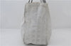 Authentic CHANEL New Travel Line Shoulder Tote Bag Nylon Leather Silver 2962E