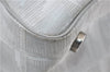 Authentic CHANEL New Travel Line Shoulder Tote Bag Nylon Leather Silver 2962E