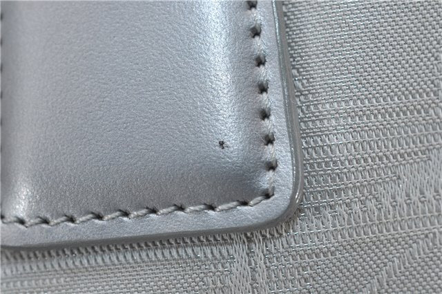 Authentic CHANEL New Travel Line Shoulder Tote Bag Nylon Leather Silver 2962E