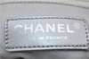 Authentic CHANEL New Travel Line Shoulder Tote Bag Nylon Leather Silver 2962E